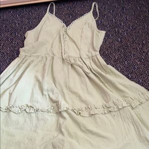 Woman’s green dress